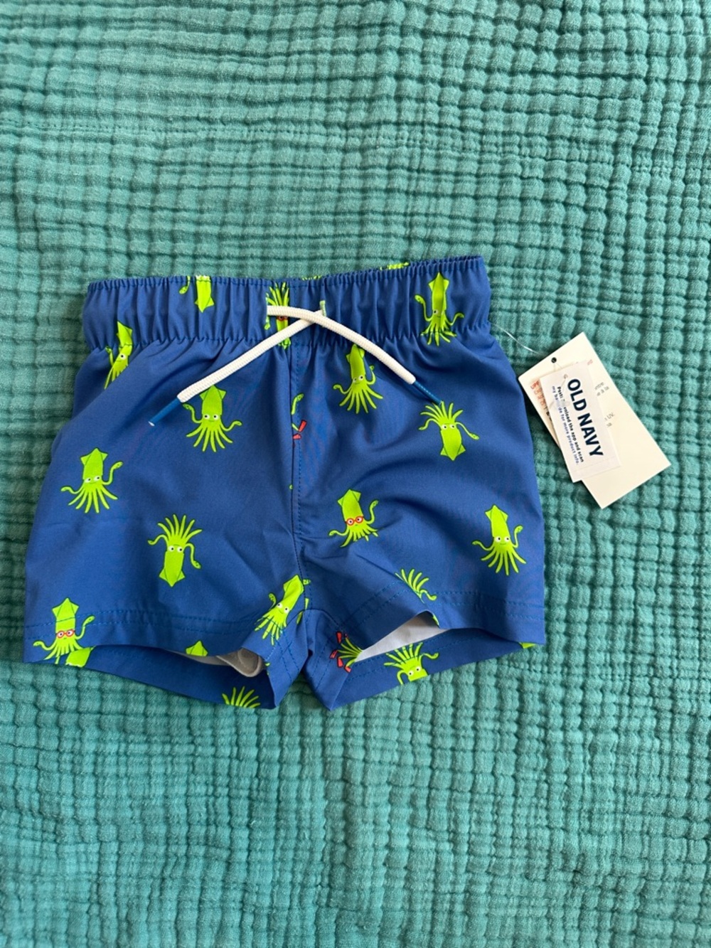 Old Navy Baby Boy Swim Trunks Swim Shorts Squid Print
